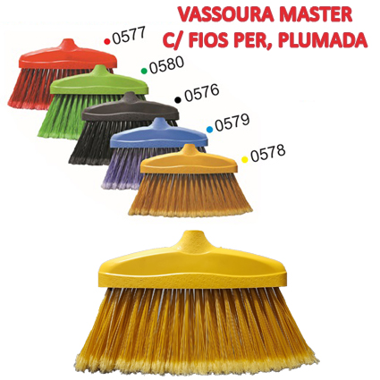 VASSOURA MASTER, COM FIOS PET, PLUMADA